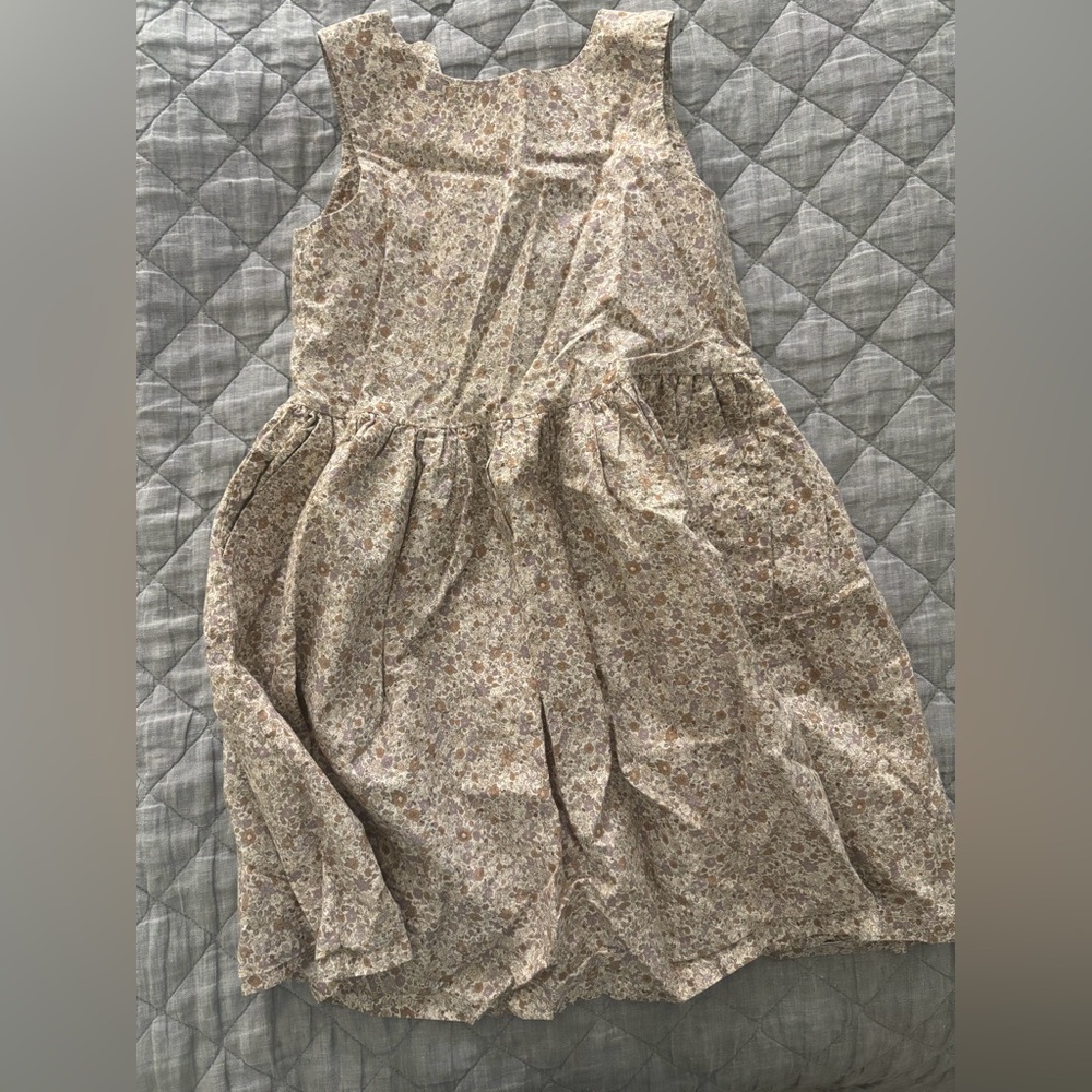 Wheat Kids Clothing Floral Cotton Dress - Neutral Floral